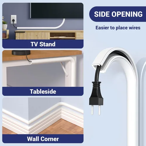 Vista 8 de Ocultador de cable de pared, oculto de cable flexible, ocultador de alambre de silicona autoadhesivo Aplicable a televisores para el hogar