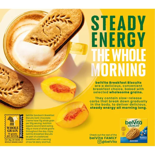 Vista 6 de belVita Sándwiches de galletas de barra de desayuno, crema de chocolate negro, 30 paquetes en total, 6 cajas (2 galletas por paquete)