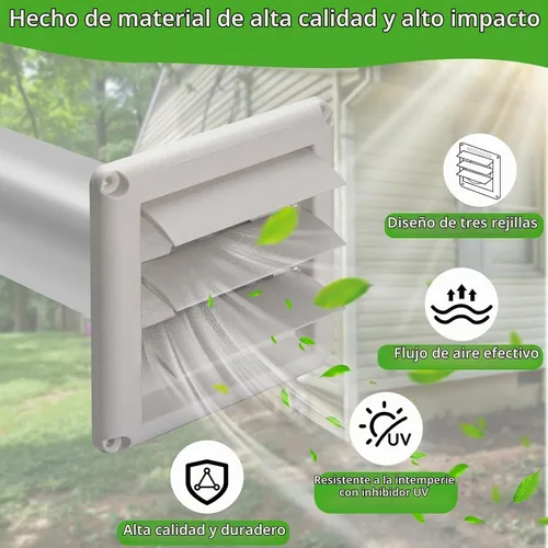 Vista 5 de Kit de ventilación de secadora de 3 pulgadas a través de la pared con manguera/conector de conducto/placa de pared, kit de ventilación de 9 ps