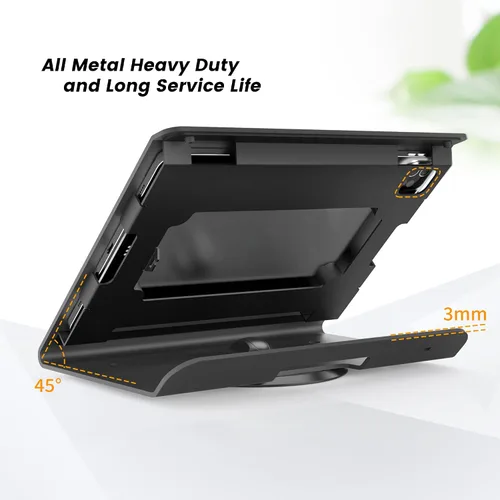 Vista 7 de Soporte para tablet POS, soporte de quiosco de acero resistente con base giratoria de 360°, antirrobo, compatible con iPad 10 de 10.9 pulgadas, Pro