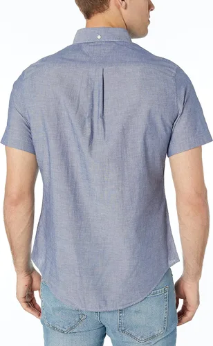 Vista 2 de Tommy Hilfiger Camisa casual de manga corta con botones para hombre en ajuste personalizado