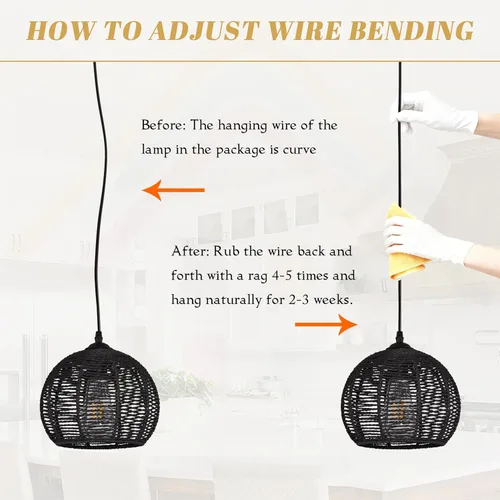 Vista 9 de Ayshwill Dec Lámpara de araña negra tejida estilo boho de ratán y mimbre con cúpula, lámpara colgante para comedor, dormitorio, isla de cocina 8.7
