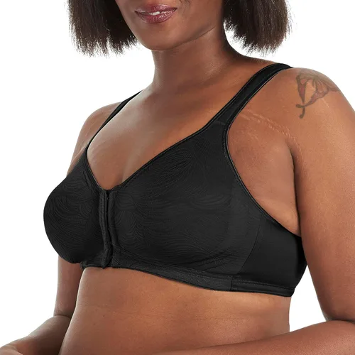 Vista 2 de PLAYTEX Brasier inalámbrico para mujer, sujetadores de talla grande de 18 horas disponibles, cierre frontal, soporte extra para la espalda, E525