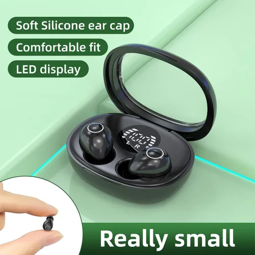Vista 4 de Pequeños auriculares invisibles para dormir, inalámbricos más pequeños, Bluetooth, de perfil bajo, microdiminutos y discretos, con micrófono