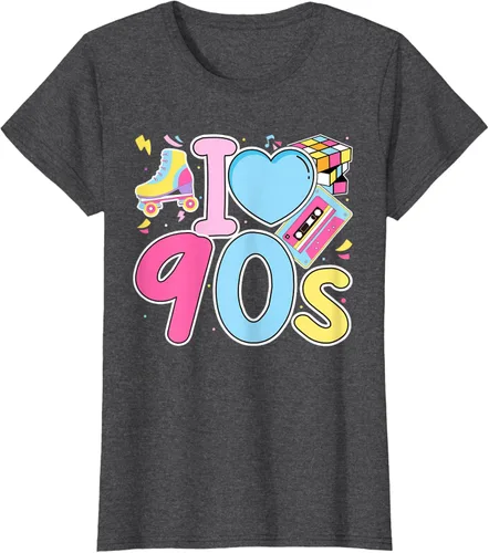 Vista 7 de I Love 90's Retro Style Nostalgia Vibe Funny 1990's Party T-Shirt Negro