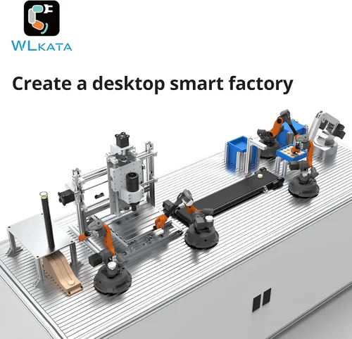 Vista 3 de wlkata Mirobot 6DoF Mini brazo robótico industrial Kit profesional programable ligero brazo robótico de escritorio para impresora K12 o 3D