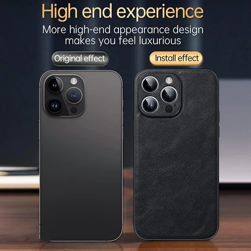 Vista 9 de COOVS Funda para iPhone 14/14 Plus/14 Pro/14 Pro Max, funda de cuero de lujo premium clásica para negocios, funda delgada para teléfono