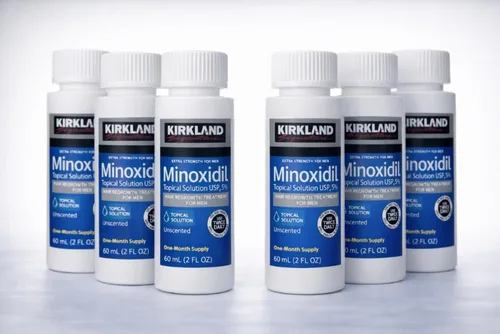 Vista 4 de Kirkland Signature Tratamiento de crecimiento del cabello extra fuerte para hombres, solución tópica de minoxidil al 5%, 2 onzas líquidas, paquete