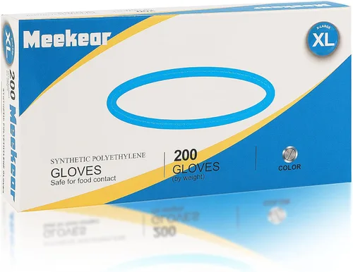 Vista 8 de Meekear 200 PCS Food Prep Disposable Gloves, TPE Clear Latex-Free Food Safe Cleaning Gloves, BPA Free, Powder Free, Oil Tight