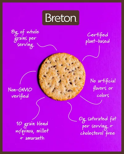 Vista 9 de Breton Galletas multigrano, 7.3 onzas (paquete de 3)