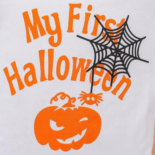 Vista 6 de My First Halloween Baby Girl Outfits Newborn 1st Halloween Dress Ruffle Romper Pumpkin Suspender Skirt 0-18 Months
