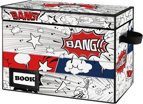 Vista 30 de Caja de Almacenamiento de Cómics, 15.8" X 7.8" X 11.8", Resistente Plegable Contiene 160-180 Cómics Contenedor Organizador Estante