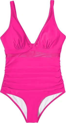 Vista 4 de SUUKSESS Traje de baño sexy de malla con control de abdomen para mujer