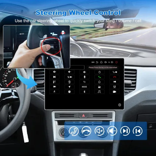 Vista 7 de 6+128GB Android 15 Qualcomm estéreo para coche con CarPlay Android Auto, pantalla táctil QLED de 12 pulgadas Actualización de navegación