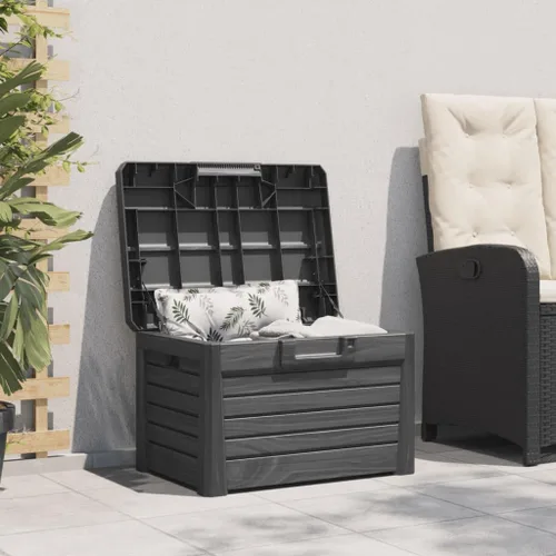 Vista 3 de Large Outdoor Cushion Box Anthracite Polypropylene Medium Storage with Lock for Garden Patio Deck