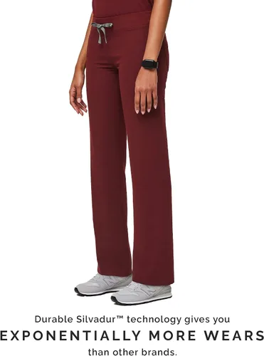 Vista 4 de FIGS Livingston - Pantalones médicos básicos para mujer, cintura de yoga, 2 bolsillos, ajuste clásico de pierna recta