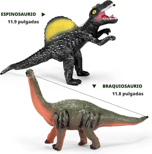 Vista 5 de Kissdream Juguetes de dinosaurio gigante de 7 piezas, juguete de dinosaurio grande para niños, juguetes de dinosaurio gigante realistas para niños