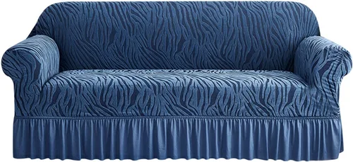Vista 8 de MBROS Funda de sofá con falda, funda de sofá de alta elasticidad, protector de muebles para sala de estar, tela elástica de elastano, funda de sofá
