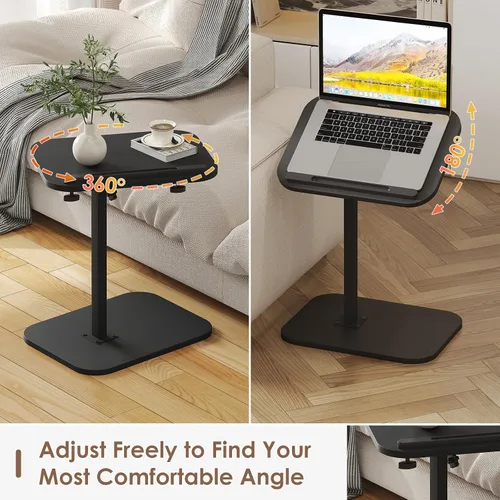 Vista 3 de Mesa auxiliar en forma de C para sofá y cama, bandeja de TV, mesa pequeña para dormitorio, mesa de extremo lateral para sala de estar, dormitorio