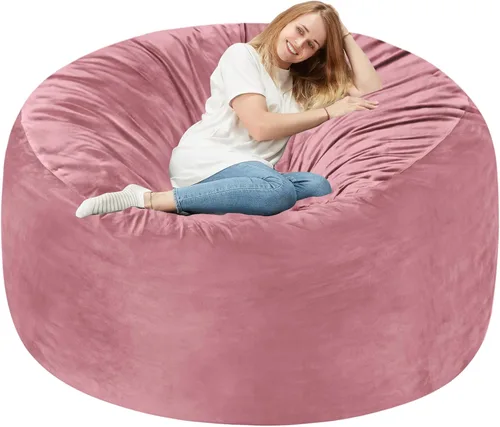 Vista 58 de Homguava - Sillón puff de 3 pies Sillón estilo puff grande de 3 pulgadas con relleno de espuma viscoelástica, sofá suave con funda de terciopelo