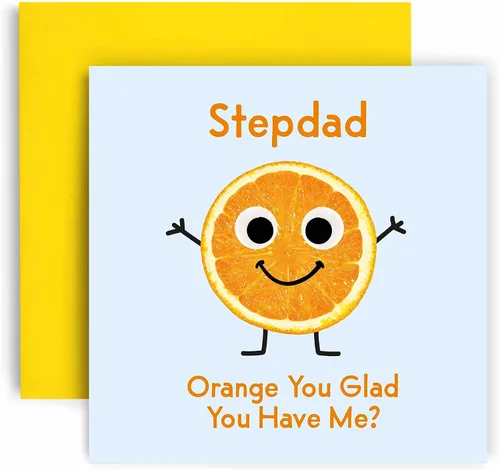 Vista 5 de Huxters Tarjetas de cumpleaños para hombres, tarjeta de cumpleaños naranja con texto en inglés "You Glad Brother" para él, divertida tarjeta del día