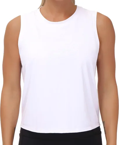 Vista 4 de THE GYM PEOPLE Tops de entrenamiento para mujer en seda de hielo de secado rápido sin mangas