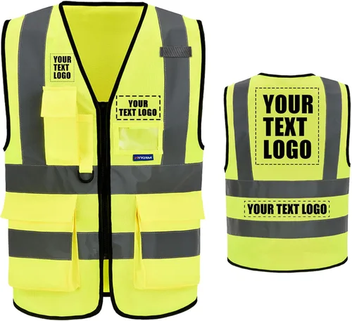 Vista 12 de A-SAFETY Chaleco de Seguridad Reflejante de Alta Visibilidad con Logo Personalizado (XS-8XL)