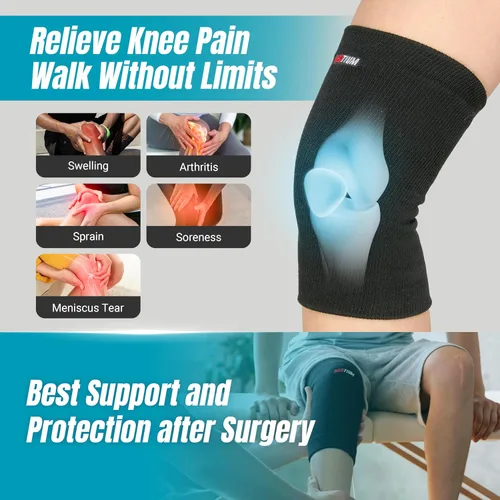 Vista 5 de NeoTium - Rodilleras térmicas para aliviar el dolor de rodilla, apoyo, mejora de la circulación, artritis y dolor en las articulaciones, rodilleras