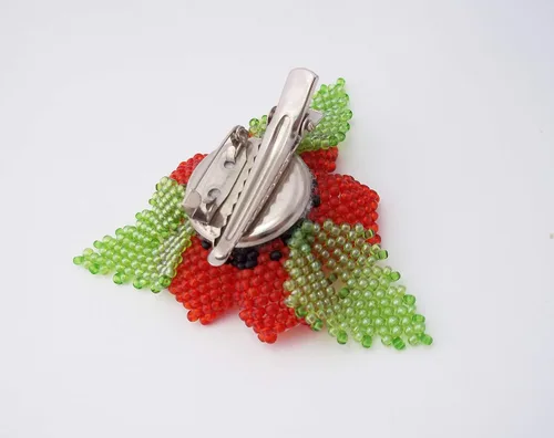Vista 4 de Handmade Hair jewelry poppy flower clip bridal accessories hair piece wedding head jewelry