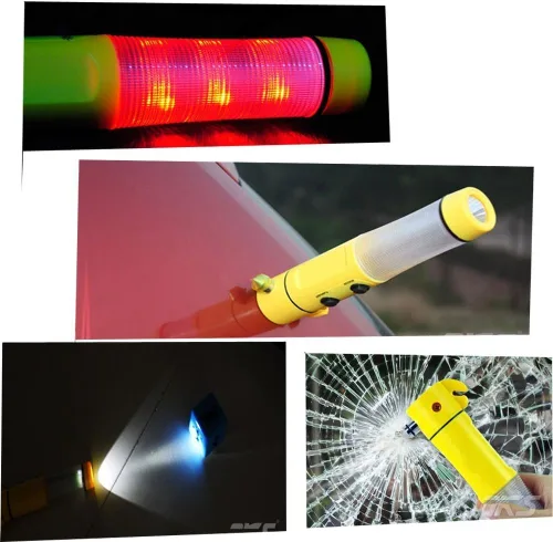 Vista 2 de Herramienta de Escape de Emergencia kubert® 2 Pack – Cortador de cinturón de seguridad con martillo para ventanillas de coche Breaker – Luz