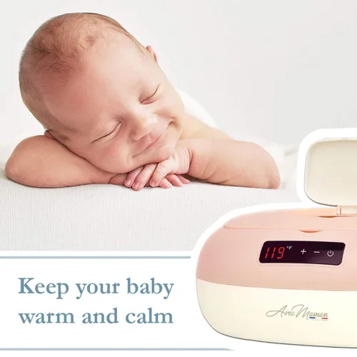 Vista 2 de La Caresse Calentador de toallitas para bebés, esenciales para bebés, dispensador de toallitas húmedas, pantalla digital con ajustes de calor