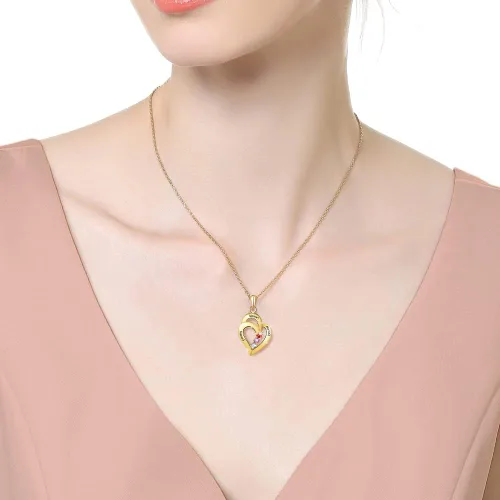 Vista 4 de Lam Hub Fong Collar con nombre para mujer, regalos personalizados para el día de la madre, collar de piedra natal para madre e hija, regalos