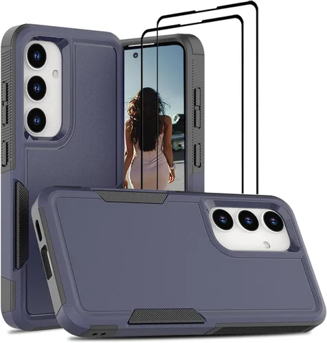 Vista 53 de Jeylly Funda para Samsung Galaxy S10 Plus S10+, ajuste delgado, doble capa, resistente, absorción de golpes, TPU con carcasa trasera de Negro