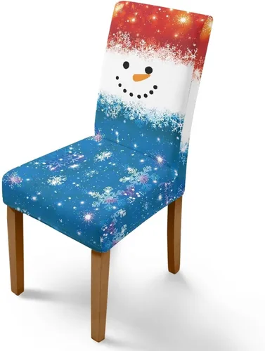 Vista 60 de Rnyleeg Fundas navideñas para sillas de comedor, fundas de asiento de comedor con estampado de campanas brillantes, juego de 1 funda suave y lavable