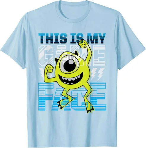 Vista 85 de Disney Pixar Monsters Inc. Mike Wazowski Game Face Camiseta Negro