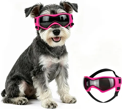 Vista 12 de Gafas de sol para perros para razas extra pequeñas, protección UV, resistentes al viento, XS con correas ajustables para la cabeza y la barbilla