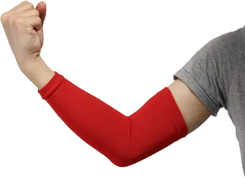Vista 8 de uxcell Mangas de compresión transpirables para hombre, mangas de brazo con soporte para codo para deportes