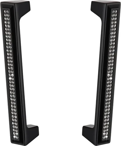 Vista 23 de LANC Tiradores de gabinete de cristal negro para cocina y baño, manijas de gabinete para dormitorio, pomo de gabinete negro mate brillante