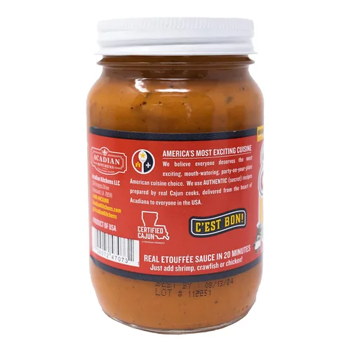 Vista 5 de Ragin' Cajun Etouffée - Tarro de 16 onzas, paquete de 4, totalmente cocido, auténtica salsa criolla de Luisiana para camarones y pollo