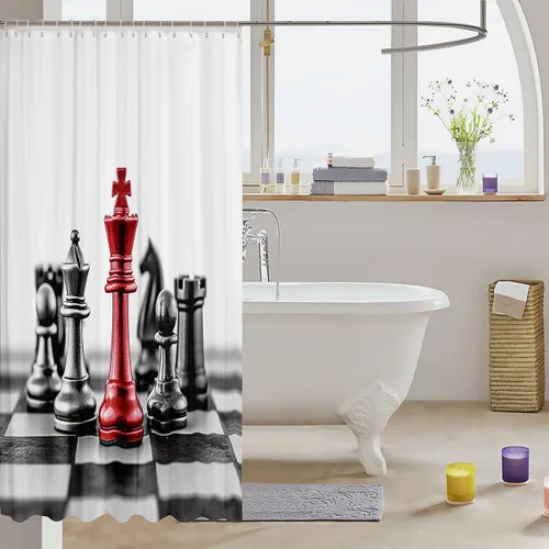 Vista 65 de Feelyou Cortina de ducha con diseño de gato para decoración de baño, bonita cortina de baño para puestos de bañeras, accesorios de baño divertidos