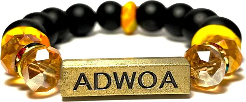 Vista 25 de Pulseras africanas tradicionales con nombre nacido en el día para mujeres de Ghana, materiales naturales, ajuste cómodo y holgado