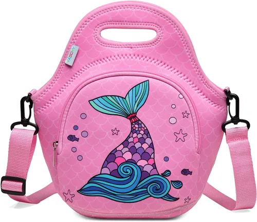 Vista 11 de VASCHY Bolsa de almuerzo para niños, bolsa de almuerzo ligera de neopreno aislada para niños, escuela, guardería, jardín de infantes, astronauta