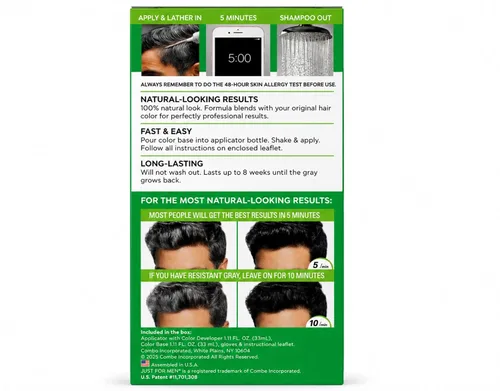Vista 4 de JUST FOR MEN Tinte para el cabello H-55 negro real 1 unidad (paquete de 5)