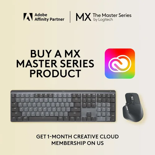 Vista 2 de Logitech MX Teclado inalámbrico iluminado mecánico de tamaño completo, lineal y MX Master 3S Performance Wireless Bluetooth Mouse Bundle, macOS