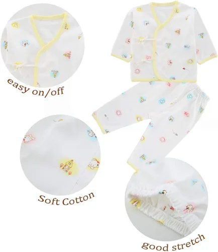 Vista 4 de okpuzee Conjunto de regalo de ropa para niña recién nacida de 18 piezas, ropa de bebé de 0 a 3 meses, Amarillo
