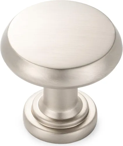 Vista 27 de KOOFIZO Tirador de gabinete con parte superior plana y redonda - Manija de tirador de mueble de latón antiguo (30 mm / 1.2 Pulgadas), paquete de 10