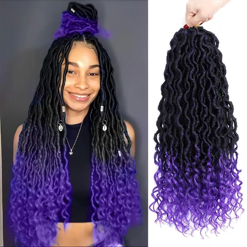 Vista 35 de Cabello Corto de Locs Falsos para Crochet Pre-Enrollado 12 Pulgadas 6 Paquetes Cabello de Locs de Diosa para Crochet Locs Falsos Suaves con Puntas