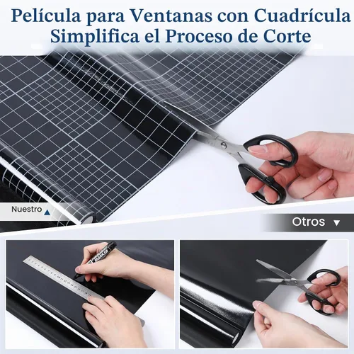Vista 7 de Haton - Película opaca para ventana, bloqueo de luz total, 23.6 x 78.7 pulgadas Negro