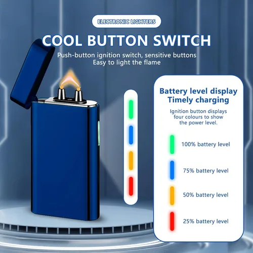 Vista 3 de SKRFIRE Encendedor de arco eléctrico – Linterna de plasma recargable USB a prueba de viento con linterna multimodo, indicador de batería digital