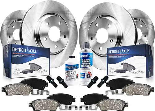 Vista 83 de Detroit Axle - Kit de frenos para Land Rover LR3 2005-2009, Rotores de freno deportivos Range Rover 2006-2009 y pastillas de freno de cerámica 2007